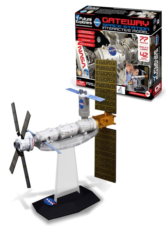 MUKIKIM NASA Future Explorers - Gateway Space Station Interactive Model. Build & Learn STEM Education & Interactive Space Exploration for Kids. with Projector, Orion Capsule & Rotating Solar Panel! - Image 1